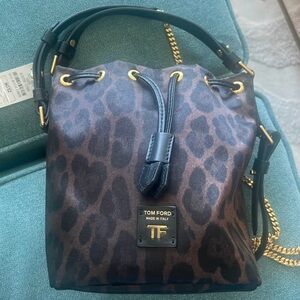 Tom Ford Leopard Bucket Bag NWT